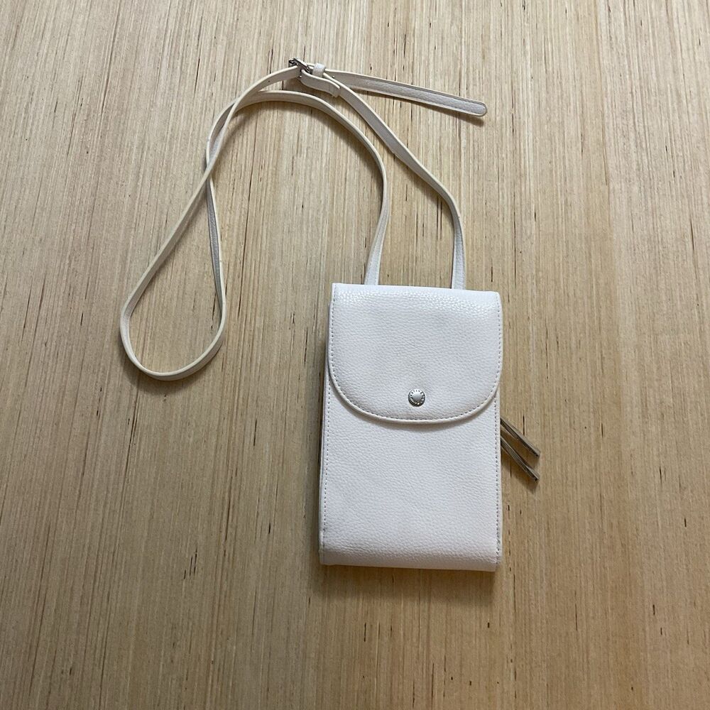 STEVE MADDEN White Wallet Crossbody Fold Out Double Zipped Handheld Purse